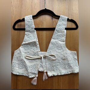 Commense Cowgirl Aesthetics Eyelet Fly Away Crop Top